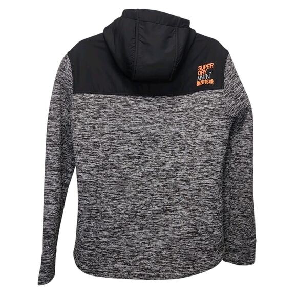 Superdry Mountain Sport Team Fuji Hooded Jacket Mens XL Gray Black Zip Pockets - Picture 3 of 16